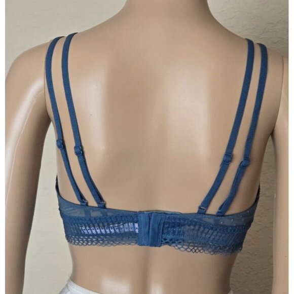 Victoria’s Secret blue Lined Lace Bralette Size Large - Picture 3 of 8